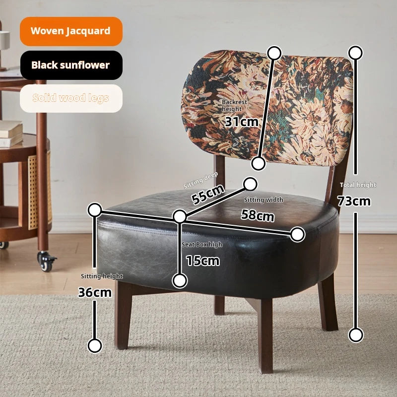 Mid century low sofa chair living room relax chairs oil wax microfiber leather balcony Backrest seat retro single sofa ShopOnlyDeal