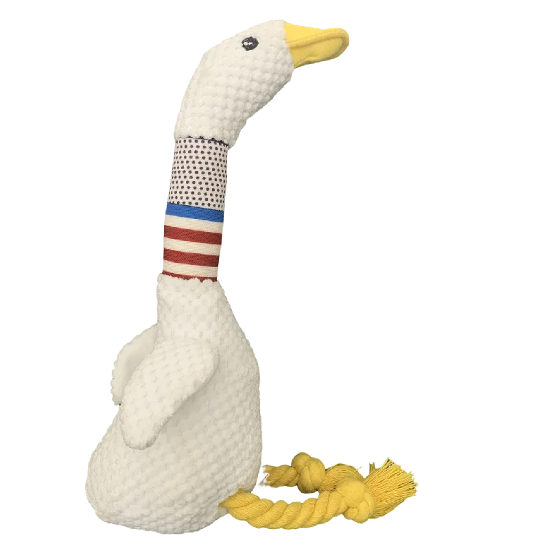 New Pet Dog Plush Sound Toy | White Geese Coarse Grain Velvet Bite Resistant Long Necked Duck Toy | Interactive Dog Supplies ShopOnlyDeal