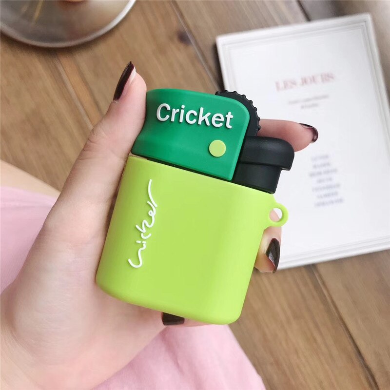 Cricket Airpod Case For Airpods Case,Fashion Cricket Lighter Style Soft Silicone Earphone Protective Cover Case For Airpods 1/2 Case For Men ShopOnlyDeal