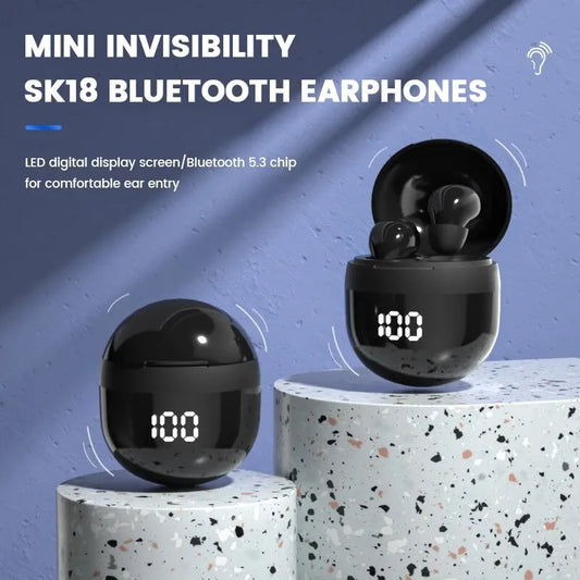 Ultra Small Mini Bluetooth Earphones High-end Sound Quality Digital Display Noise Reduction In Ear Wireless Sleep Earphones ShopOnlyDeal