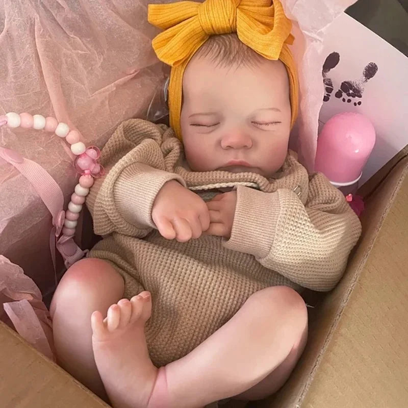 MRB 17inch Levi Reborn Baby Doll Already Painted Finished Sleeping Vinyl Newborn Baby 3D Skin Visible Veins Collectible Art Doll ShopOnlyDeal