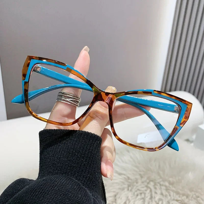 Anti Blue Light Blocking Optical Spectacle Eyeglasses Luxury Brand Designer Cat Eye Frame Ladies Plain Eyewear Finished Glasses ShopOnlyDeal