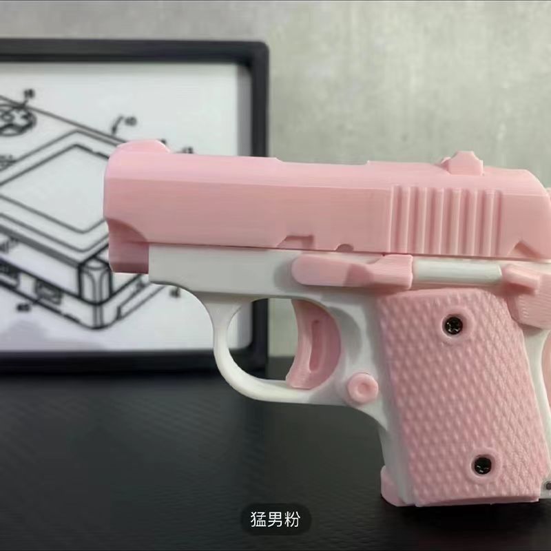 3d Printed Model Gravity Straight Jump Mini Toy Gun Non-firing Bullet Cub Radish Toy Knife Kids Stress Relief Toy Christmas Gift ShopOnlyDeal