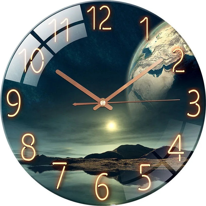 Creative European style clocks living room free perforated wall clock household silent bedroom quartz clock ShopOnlyDeal