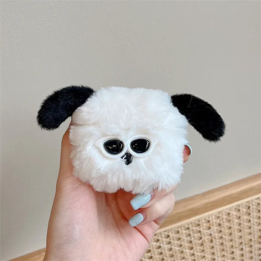 Plush Sunglasses Puppy Earphone Case for AirPods 1 2 Pro Soft Cute Fluffy Rabbit Case Bluetooth Charging Box for Air Pods 3 Pro2 ShopOnlyDeal