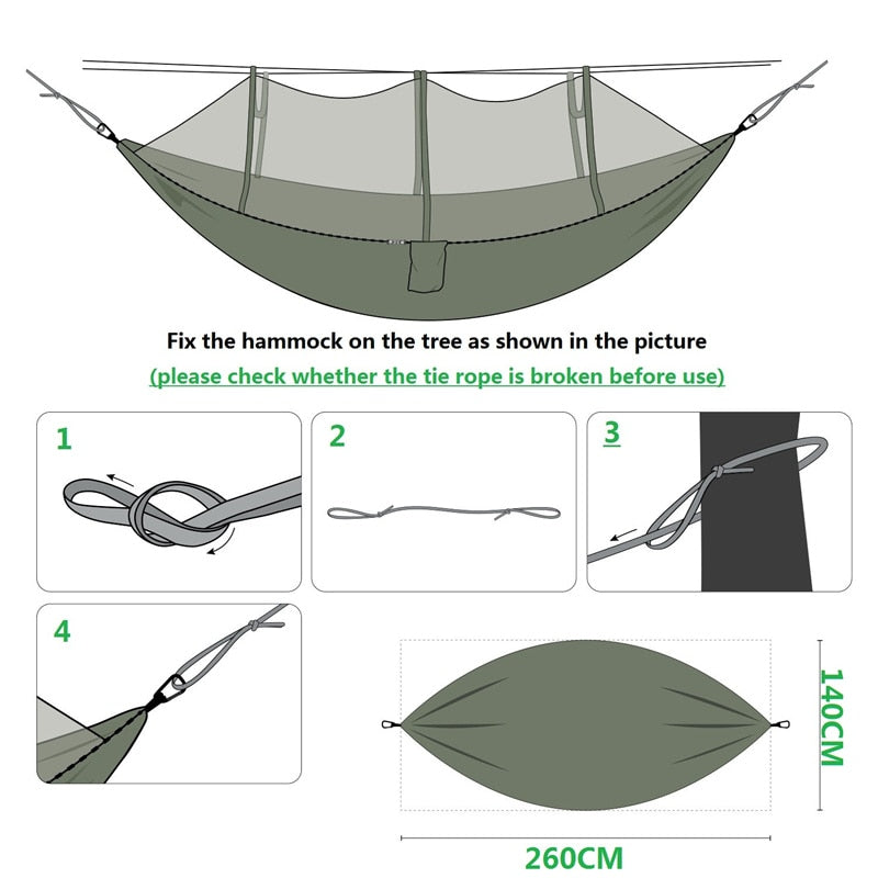 Sleeping Swing with Anti-Mosquito Parachute Cloth: Double 210T Nylon Aerial Camping Tent and Outdoor Mosquito Net Hammock ShopOnlyDeal