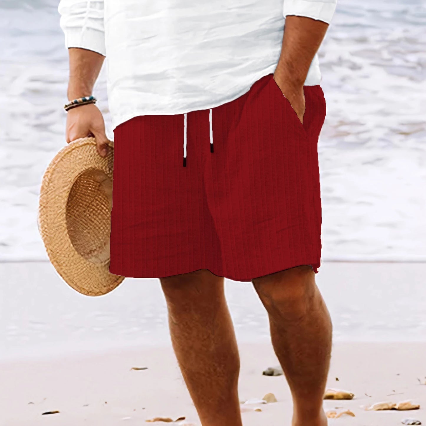 Fashion Summer Men's Stripe Shorts | Beach Short New Wild Leisure Loose Solid Cargo Shorts for Men ShopOnlyDeal