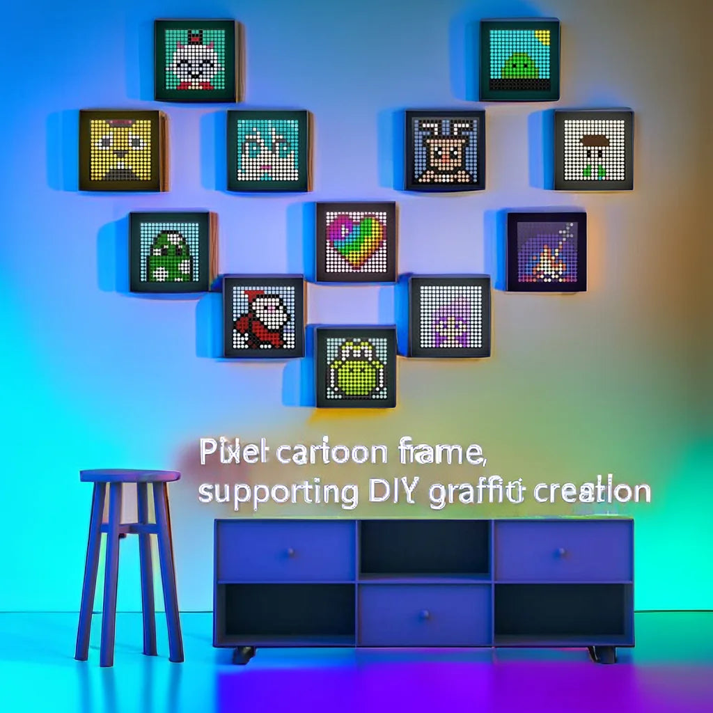 Pixel Digital Photo Frame LED Display | App-Controlled Text, Animation Clock, Countdown & Scoreboard