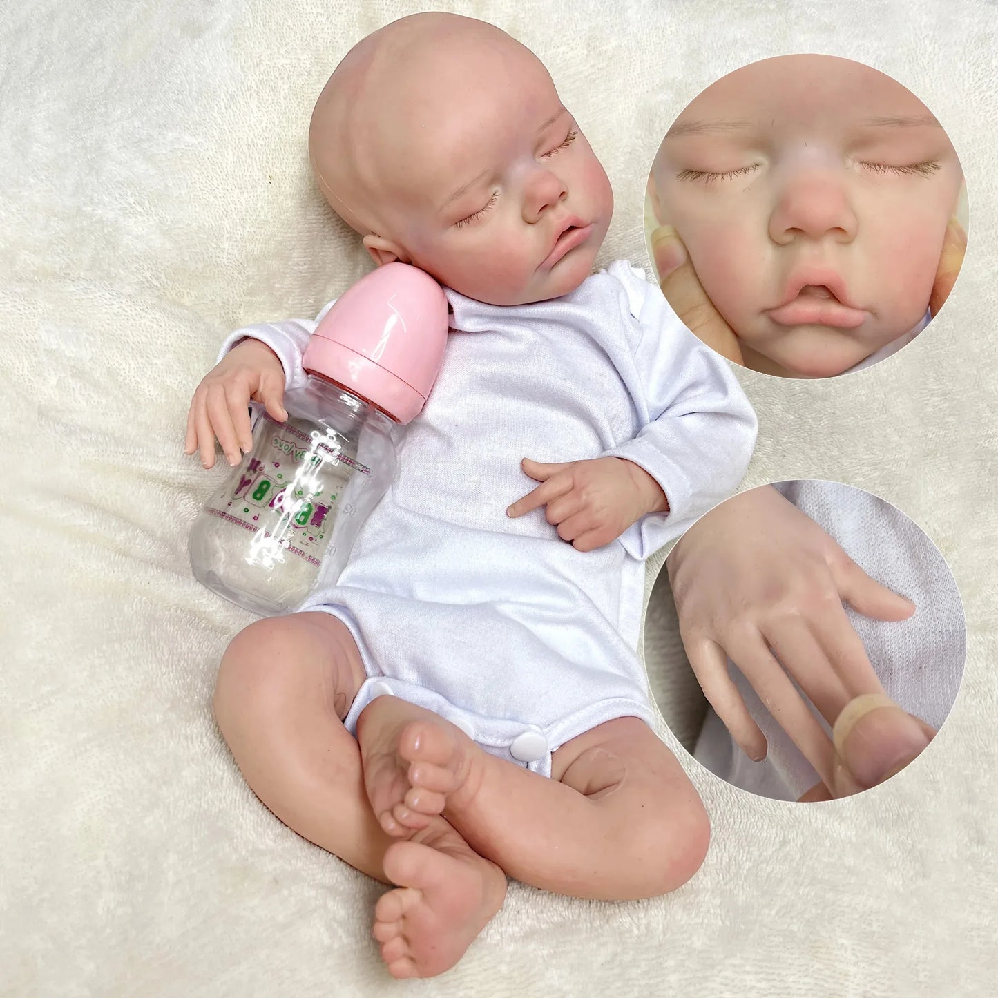 1 PC 18 Inch Twins Sister Painted Slicone Bebe Reborn Doll Girl Handmade Soft Touch Newborn Doll ShopOnlyDeal