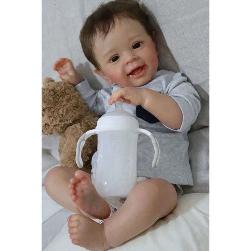 60CM Bebe Reborn Finished Doll Yannik Lifelike Touch Soft Baby In Boy with Hand-rooted Hair Hand Painted Art Doll Drop Shipping ShopOnlyDeal