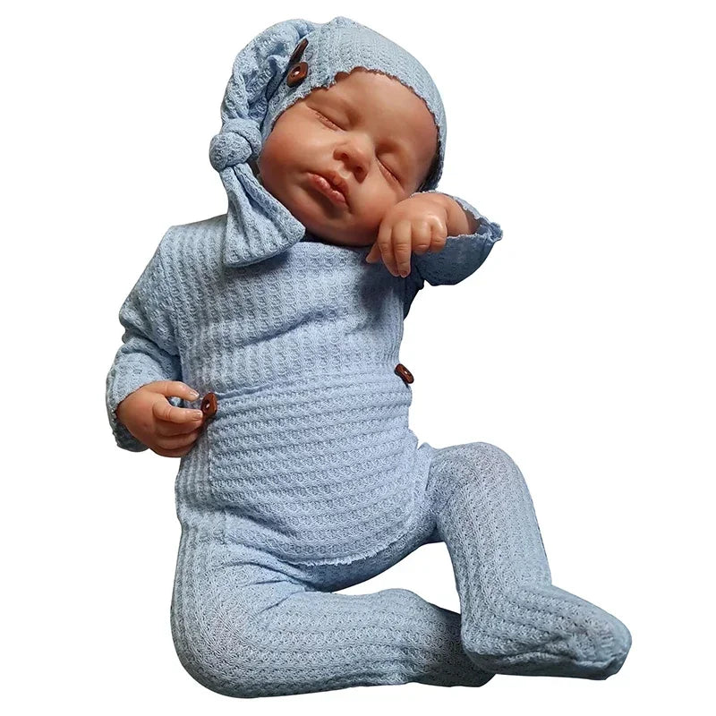 49cm Cotton Body Silicone Vinyl Reborn Doll Loulou  Newborn Baby Size Doll 3D Skin High Quality Gift ShopOnlyDeal