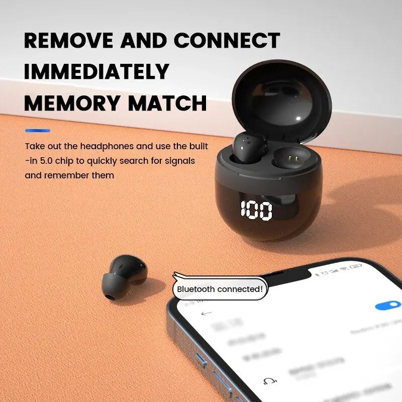 Ultra Small Mini Bluetooth Earphones High-end Sound Quality Digital Display Noise Reduction In Ear Wireless Sleep Earphones ShopOnlyDeal