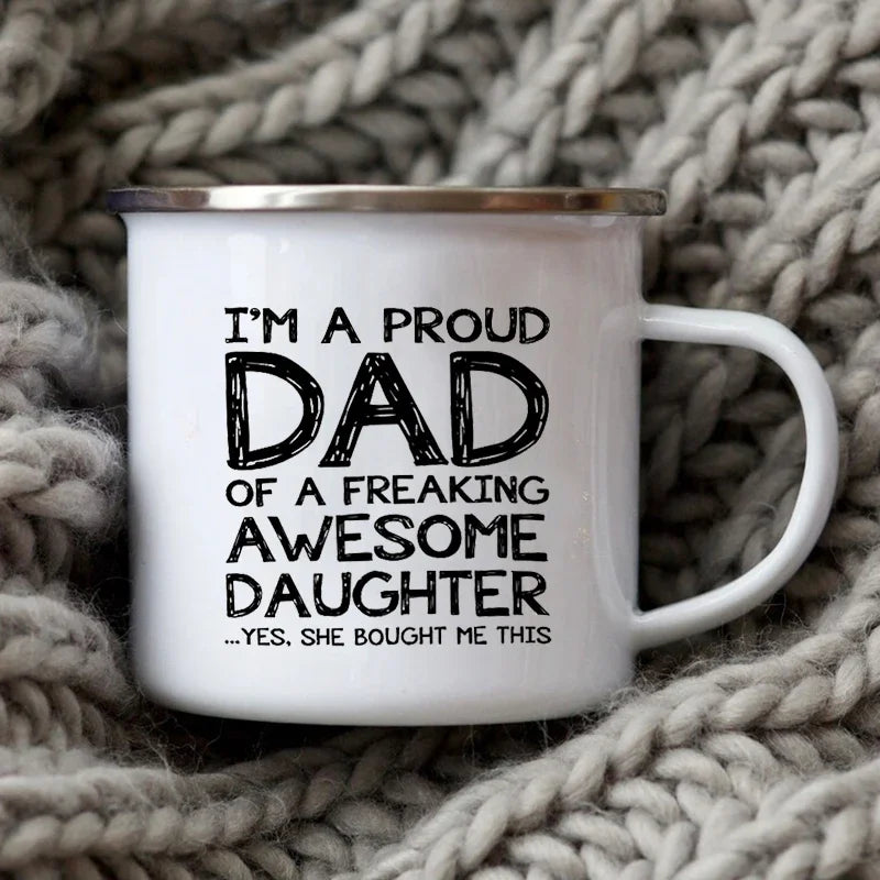 Dad Nutritional Facts Coffee Mug Enamel Cup for Papa Daddy Stepdad Father’s Day Gift Best Dad Ever Cups Dad Gifts From Kids ShopOnlyDeal