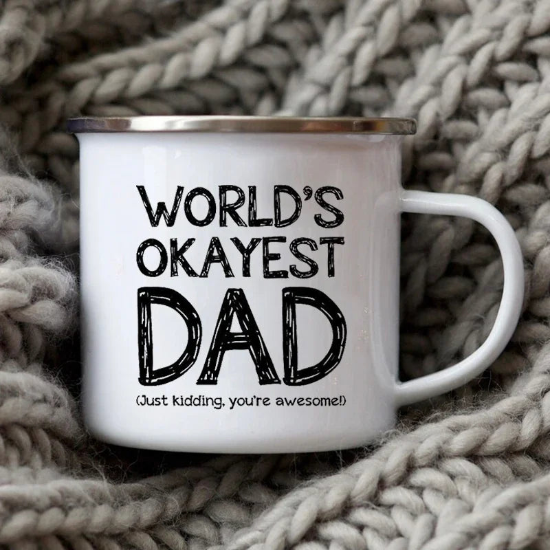 Dad Nutritional Facts Coffee Mug Enamel Cup for Papa Daddy Stepdad Father’s Day Gift Best Dad Ever Cups Dad Gifts From Kids ShopOnlyDeal