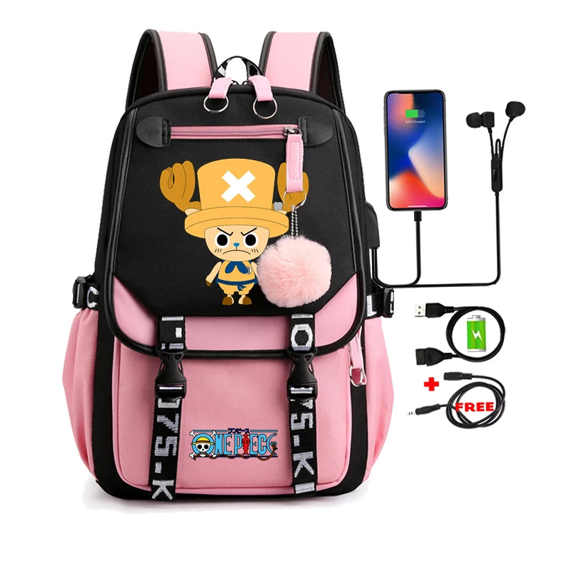 Anime One Piece Nezuko Kawaii Cartoon School Bag for Adults | Large Capacity Backpack Bags Manga To Travel Daily Girls Bookbags ShopOnlyDeal