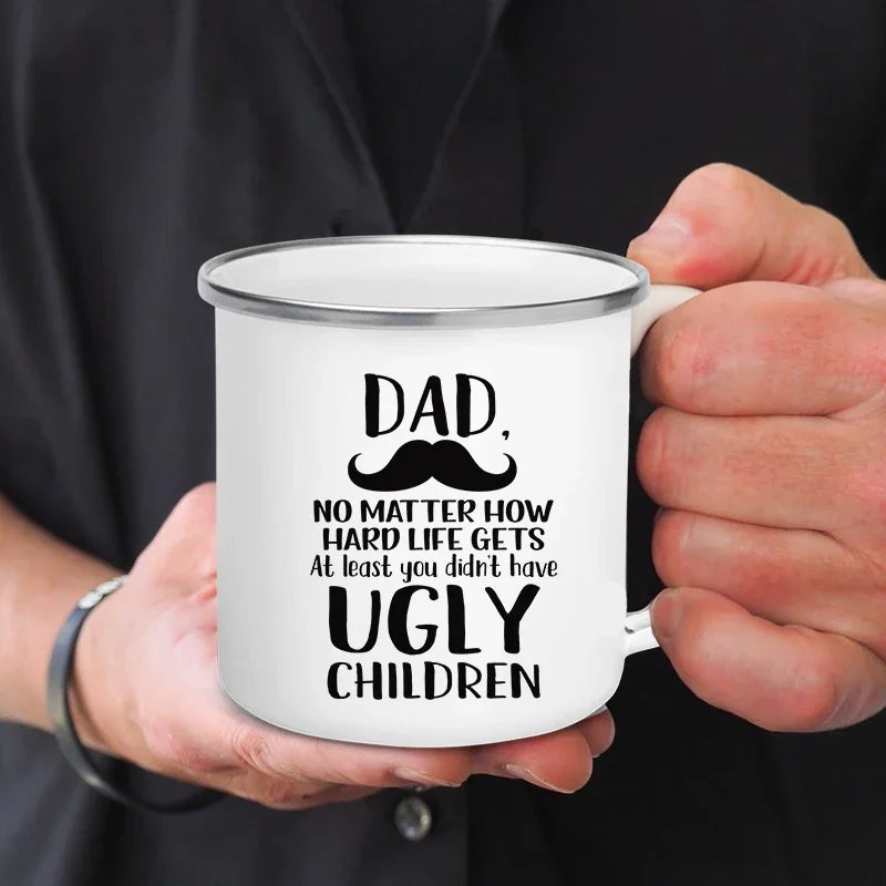 Dad Nutritional Facts Coffee Mug Enamel Cup for Papa Daddy Stepdad Father’s Day Gift Best Dad Ever Cups Dad Gifts From Kids ShopOnlyDeal