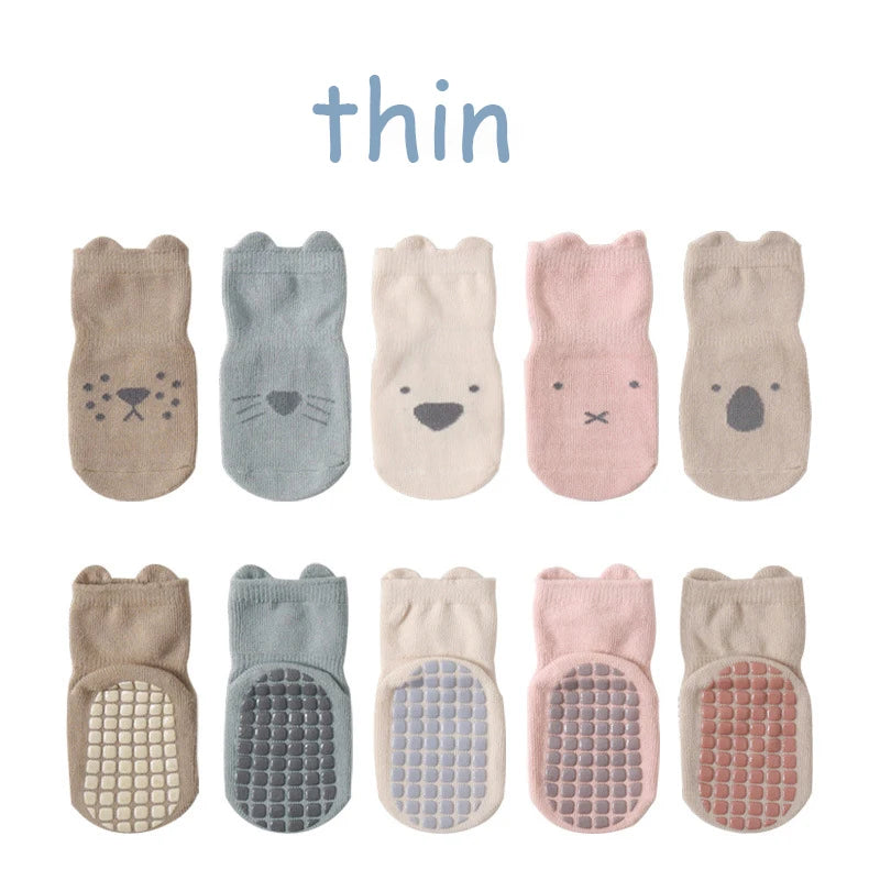 5 Pairs Infant Newborn Baby Anti-Slip Socks | Accessories for Girls and Boys | Toddler Cute Cartoon Floor Stockings ShopOnlyDeal