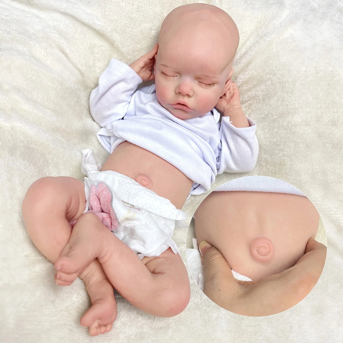 1 PC 18 Inch Twins Sister Painted Slicone Bebe Reborn Doll Girl Handmade Soft Touch Newborn Doll ShopOnlyDeal