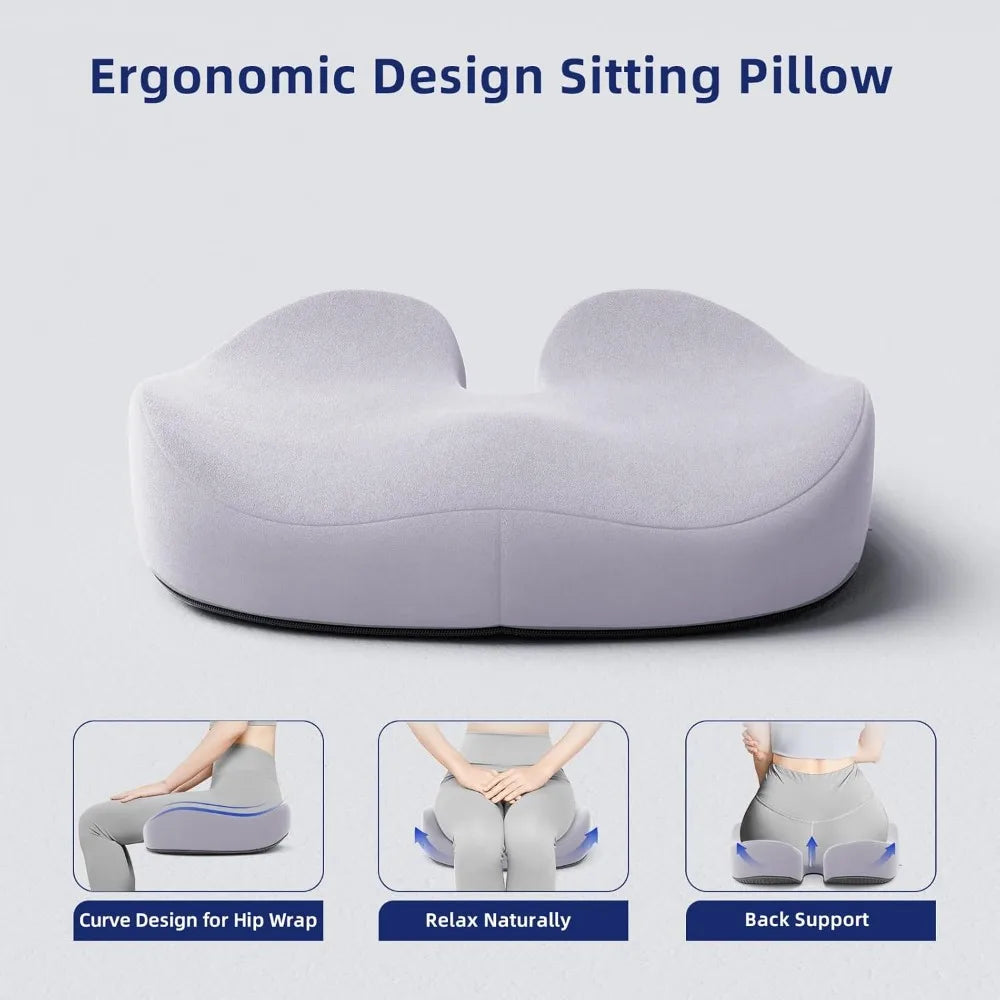 Office Chair Cushion  - Extra Wide & Thick Butt Pillow, Coccyx Cushion for Tailbone Pain, Ergonomic ShopOnlyDeal