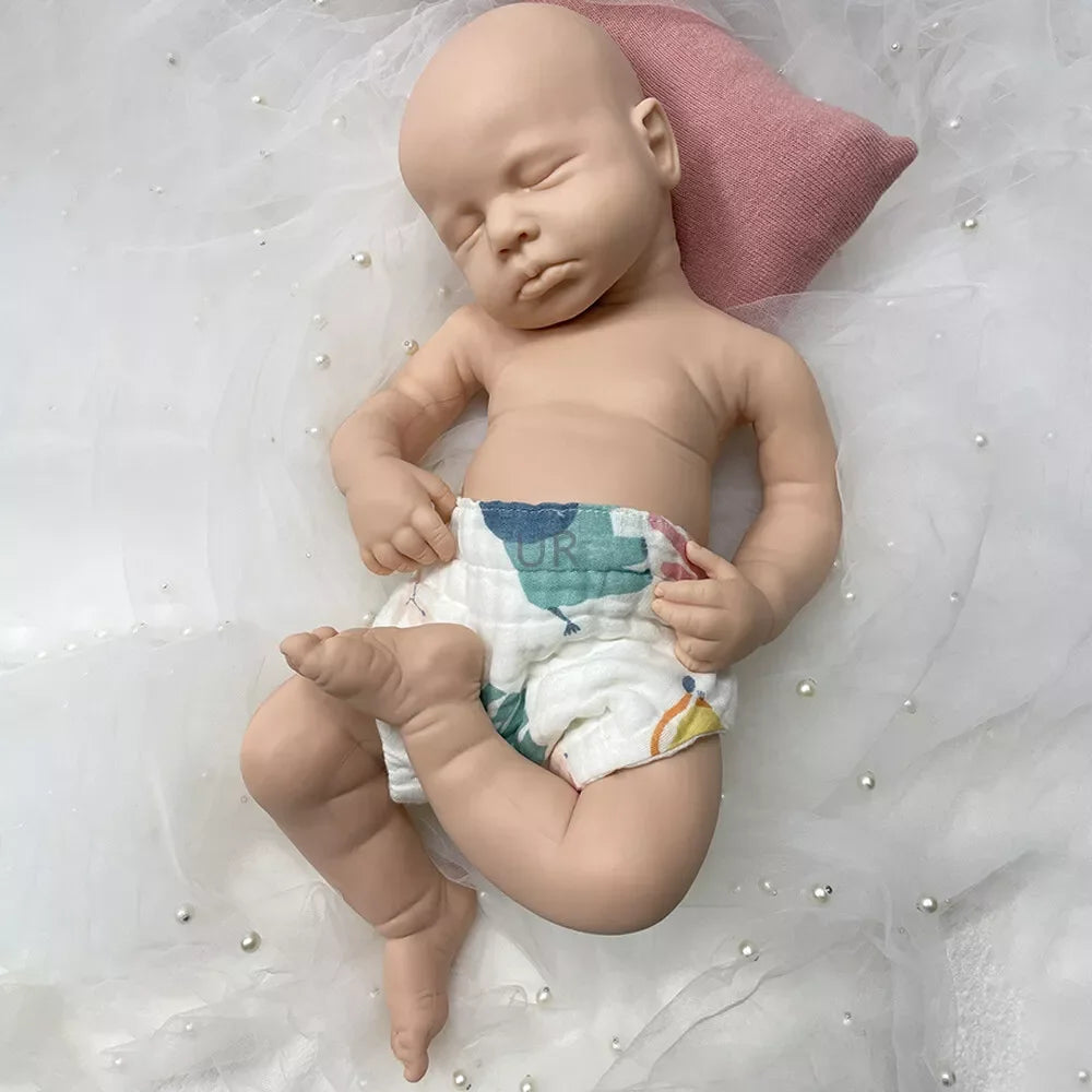 Artificial Soft Full Body Platinum Silicone Painted Reborn Doll Girl Handmade 20 inch Solid Newborn Fake Girl For Kid Gift ShopOnlyDeal