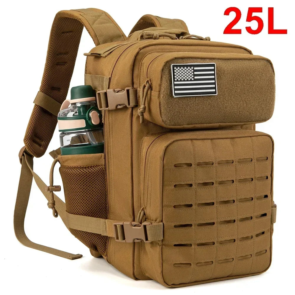 25L/45L Military Tactical Backpack for Women/men Army Laser Cut Molle Daypack School Bag Gym Rucksack with Dual Cup Holder ShopOnlyDeal