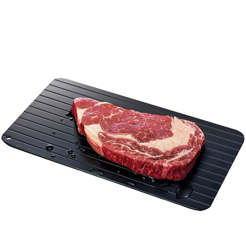 Fast Defrosting Tray Aluminium Alloy Thaw Food Defrosting Tray Frozen Meat Fish Food Tray With Brush Meat Tools KC0044 ShopOnlyDeal