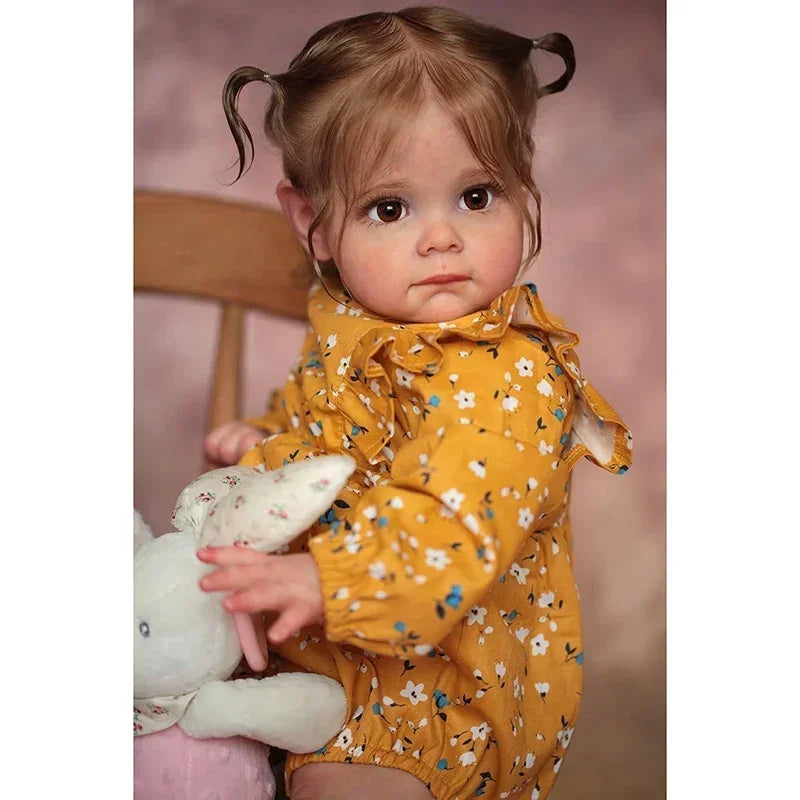 60CM Newborn Handmade 3D Skin High Quality Reborn Toddler Maggie Detailed Lifelike Hand-rooted hair Collectible Art Doll ShopOnlyDeal