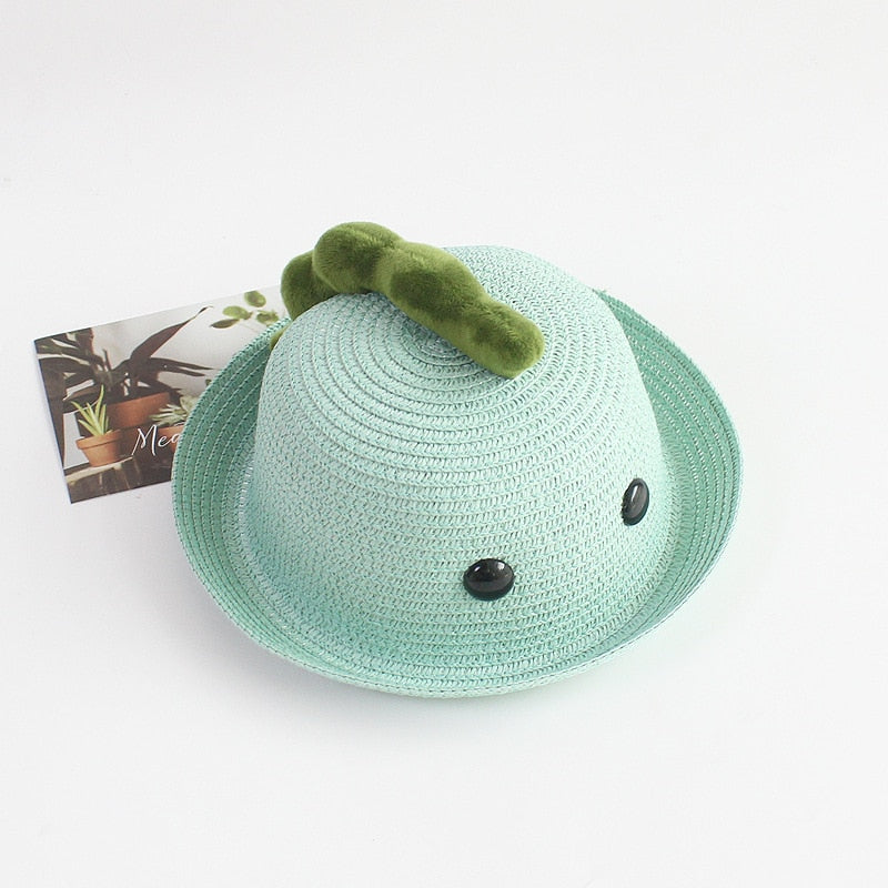 Cartoon Dinosaur Children Bucket Dino Hat Breathable Straw Hat For Infant Adjustable Summer Panama Baby Caps Beach Cap For Newborn Gift ShopOnlyDeal