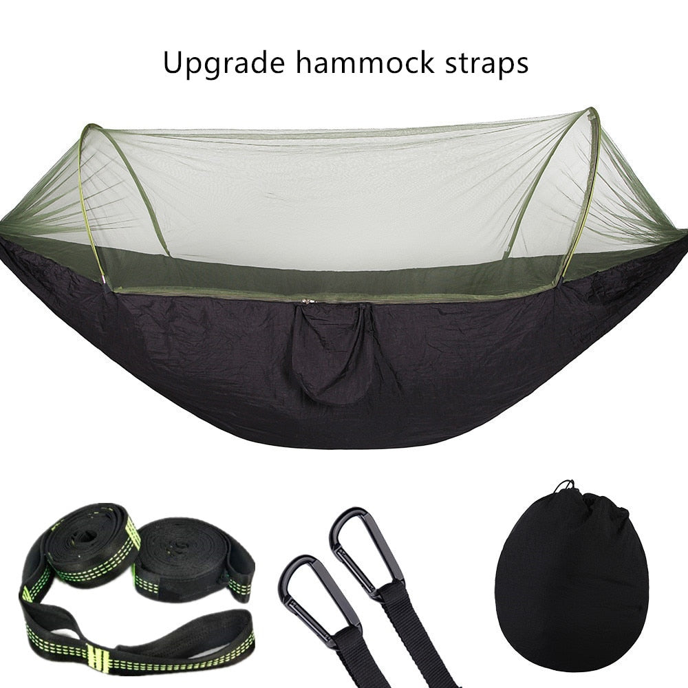 Experience Outdoor Bliss in 2023 with our Camping Hammock with Mosquito Net - Pop-Up Light, Portable Parachute Hammocks for Swing and Sleeping. Your Ultimate Camping Stuff! ShopOnlyDeal