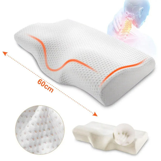 Memory Foam Bed Orthopedic Pillow Neck Protection Slow Rebound Memory Pillow Butterfly Shaped Health Cervical Neck ShopOnlyDeal