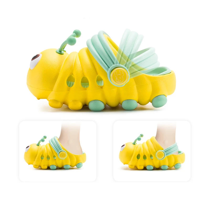 Summer Shoes for Kids Cute Slippers Lovely Children Baby Slides Cartoon Caterpillar EVA Soft Beach Non Slip Flat ShopOnlyDeal