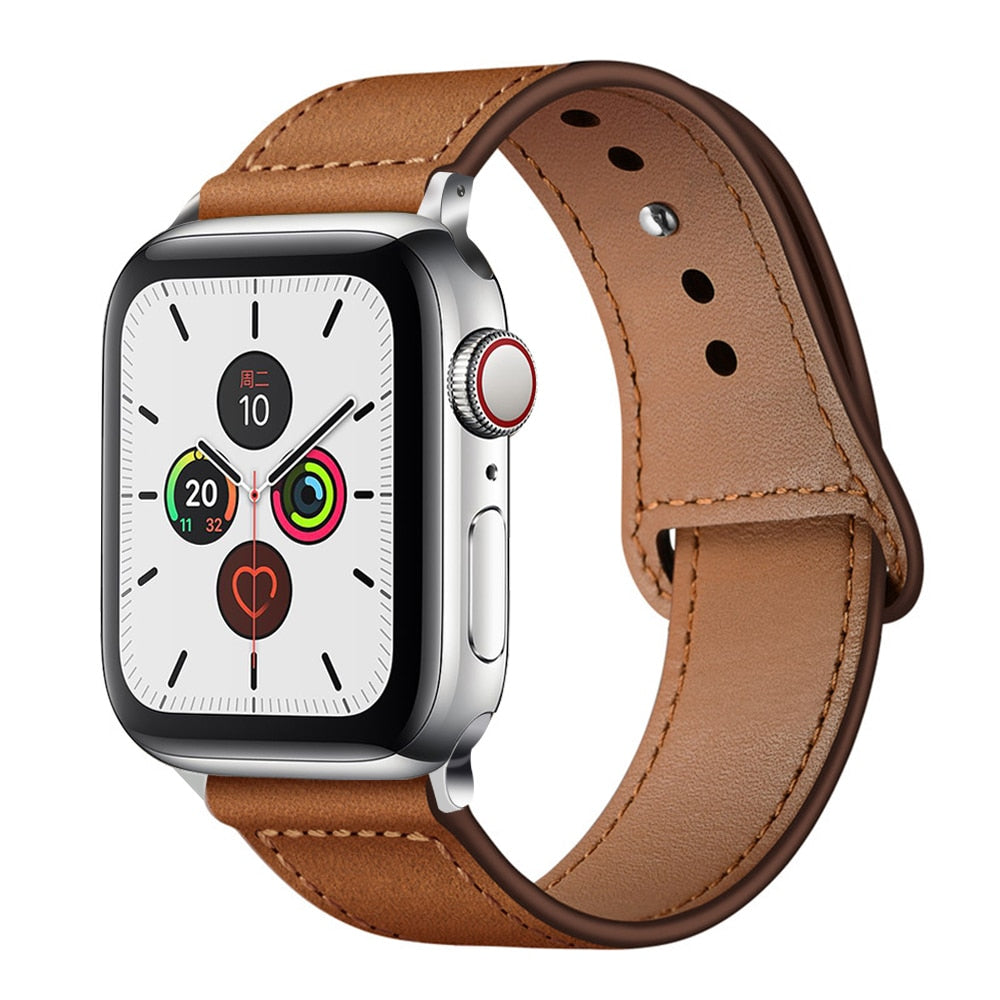 Business Real Leather Strap For Apple Watch Band 44mm 40mm 41mm 45mm 42mm 38mm 49mm Wrist Bracelet iWatch Series 8 se 7 6 5 4 3 ShopOnlyDeal