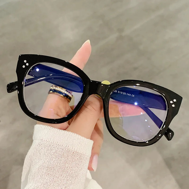 Retro Round Eyewear Frames | Red Classic Spectacles for Women & Men | Anti Blue Light Blocking Glasses | Fashion Transparent Eyeglasses ShopOnlyDeal