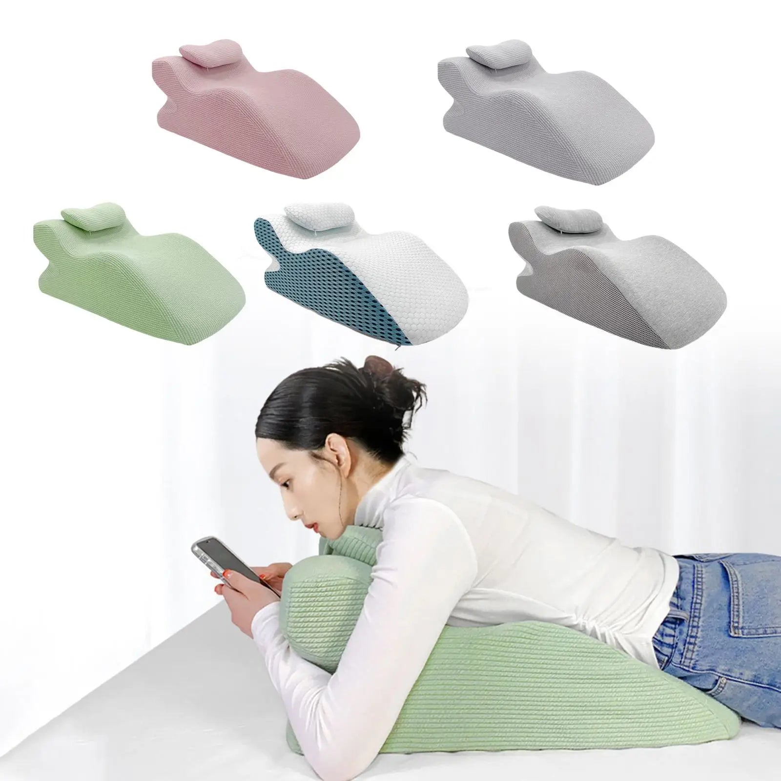 Face Down Pillow Home Massage Pillow Comfortable Ergonomic Bed Wedge Support Pillow Cushion with Neck Support for Sleeping ShopOnlyDeal