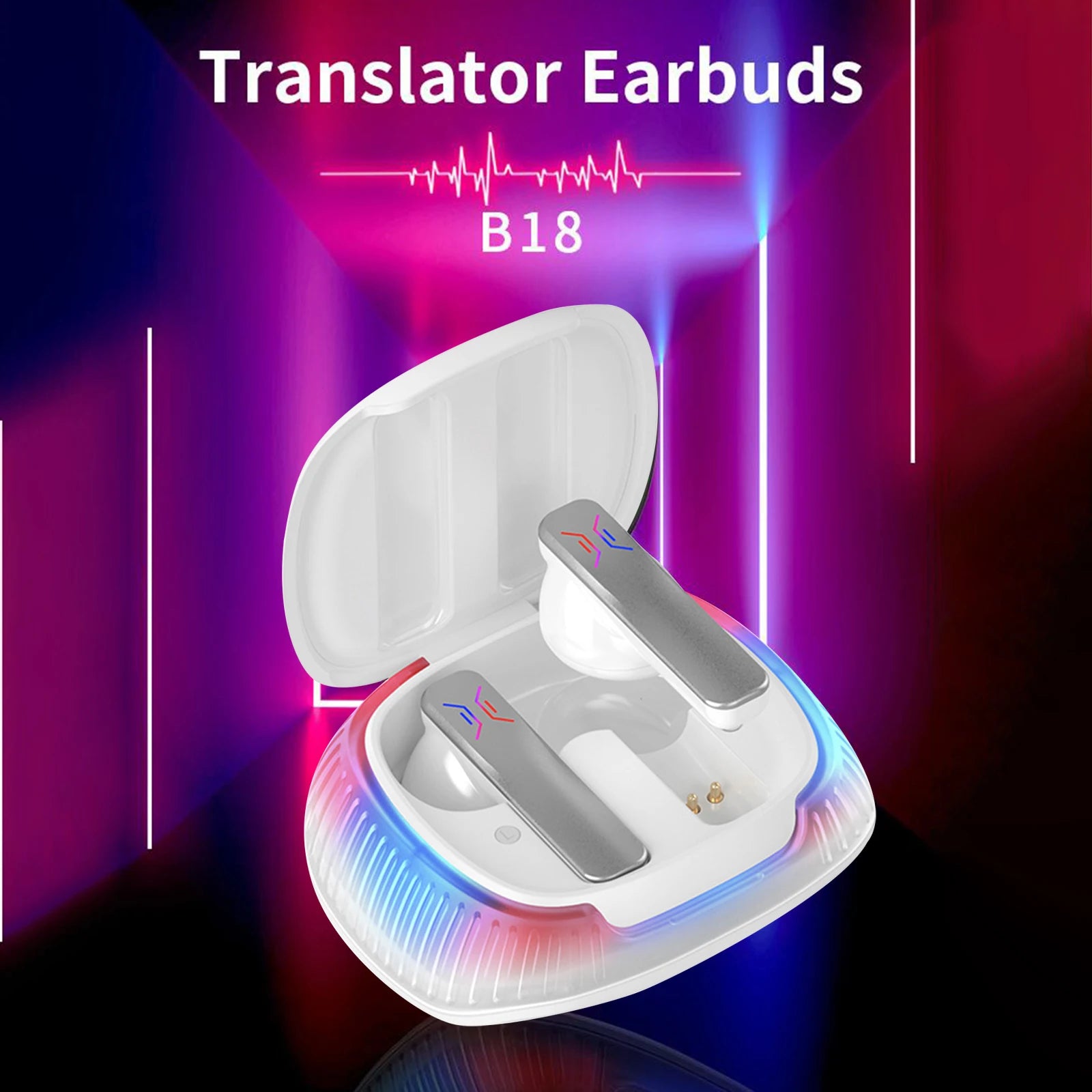 Portable Translation Headset 4 Translation Modes 144 Language Translator Earbuds Smart Translator Device for Travel Business ShopOnlyDeal