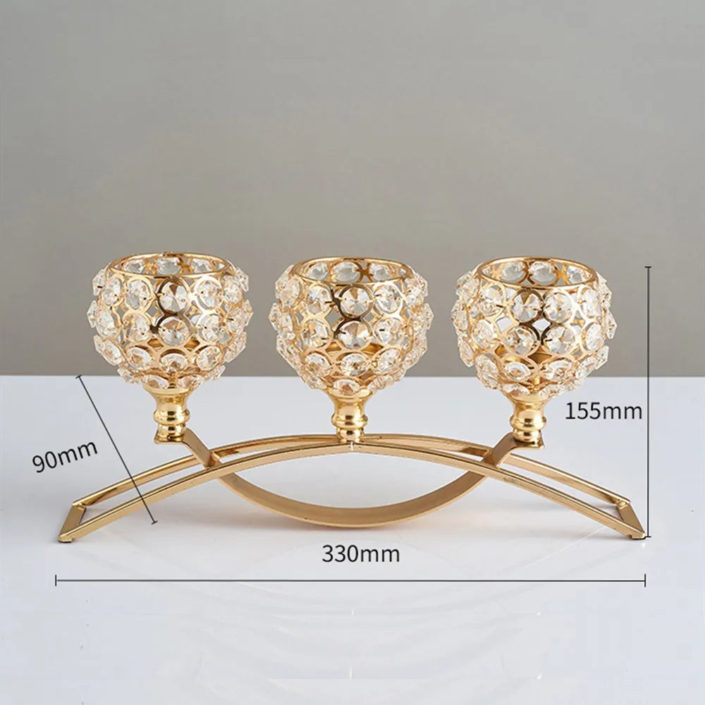 Metal Candle Holders Candlestick Crystal Coffee Dining Table Centerpieces Stand Candlesticks Wedding Christmas Home Decoration ShopOnlyDeal