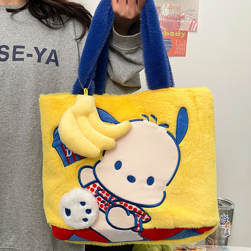 Sanrio Plush Bag Kawaii Kuromi Pochacco Plushies Crossbody Bag Kitty Handbag Tote Shoulder Messenger Bag Stuffed Backpack Gift ShopOnlyDeal