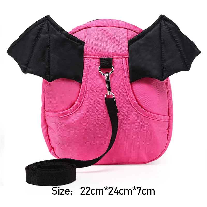 Cute 3D Bat Wings School Bags | Girl Backpack | Anti-lost Mini Cartoon Backpacks | Boy Adjustable Pulling Rope SchoolBag | Gift ShopOnlyDeal