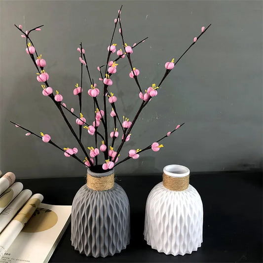 Modern Flower Vase Imitation Ceramic Flower Pot Decoration Home Plastic Vase Flower Arrangement Nordic Style Home Decoration ShopOnlyDeal