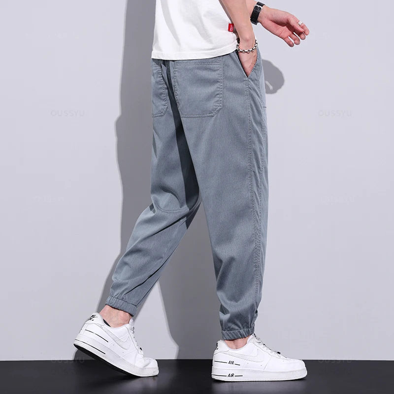 Brand High Quality Lyocell Fabric Men's Cargo Casual Pants | Summer Thin Jogger Sweatpants | Harem Trousers | Male Plus Size 5X ShopOnlyDeal