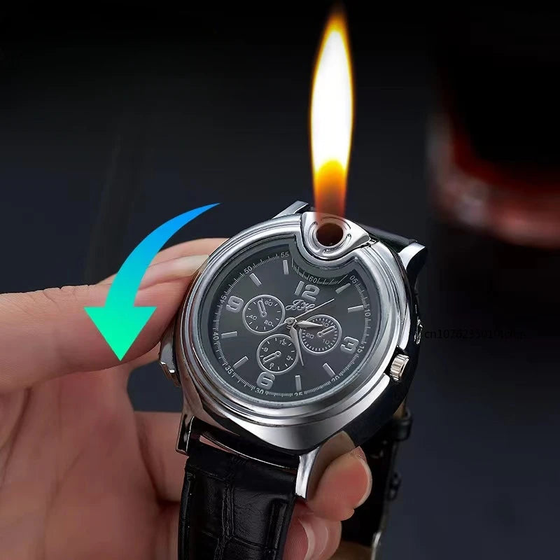 Electronic Lighter Creative Sports Watch Gas Lighter | Metal Multi-functional Personalized Open Flame Lighter | Smoking Accessories ShopOnlyDeal