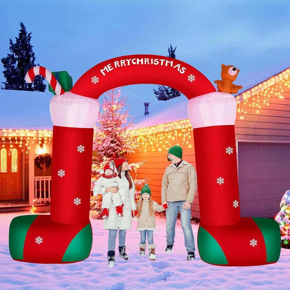 11 FT Christmas Inflatables Archway Outdoor Decorations, Merry Christmas Socks Arch Blow Up Yard Decorations, Inflatable Xmas ShopOnlyDeal