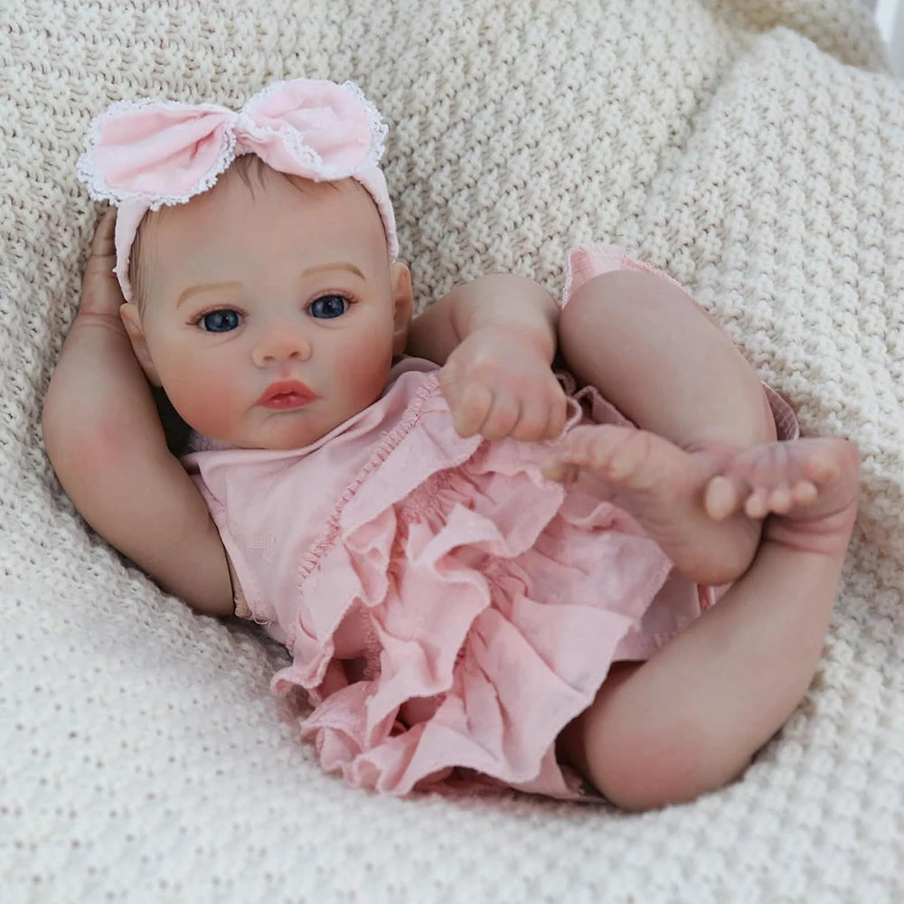 Baby Reborn Doll Like Real Girl 48cm Soft Body Painted with Hair Silicone Newborn Babies Realistic Doll Bebe Reborn Toy Gifts ShopOnlyDeal