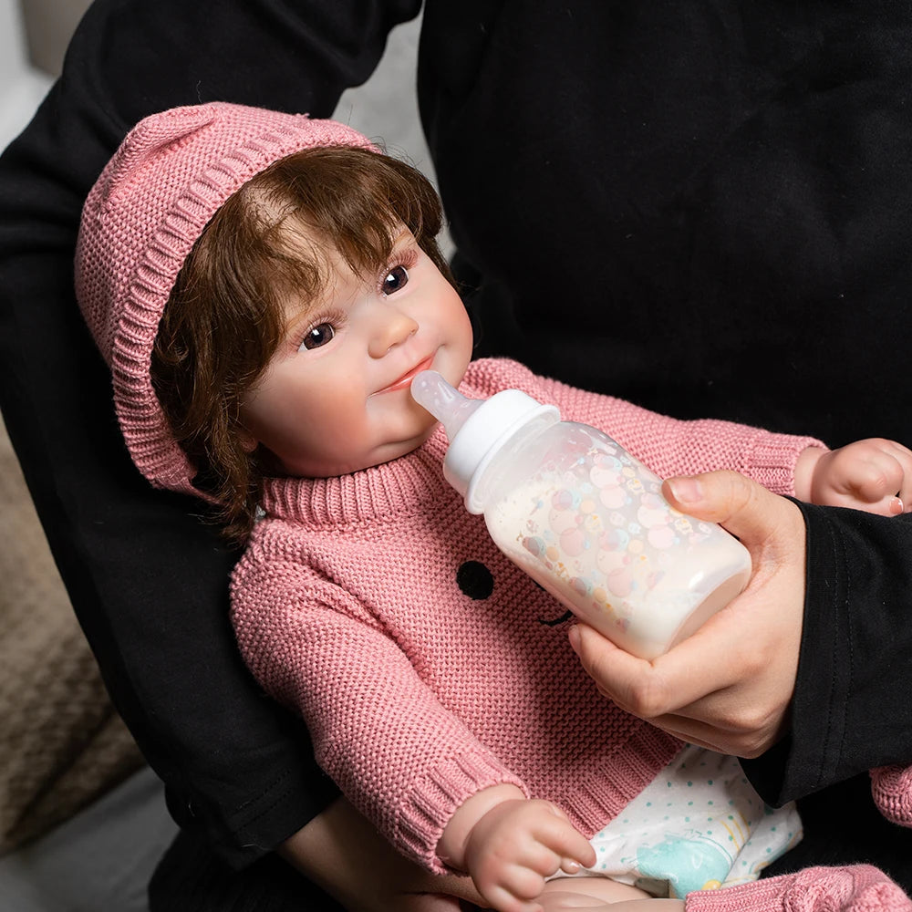 45CM Full Vinyl Body Girl Waterproof Reborn Doll Maddie Hand-Detailed Painted with Visible Veins Lifelike 3D Skin Tone Toy Gift ShopOnlyDeal