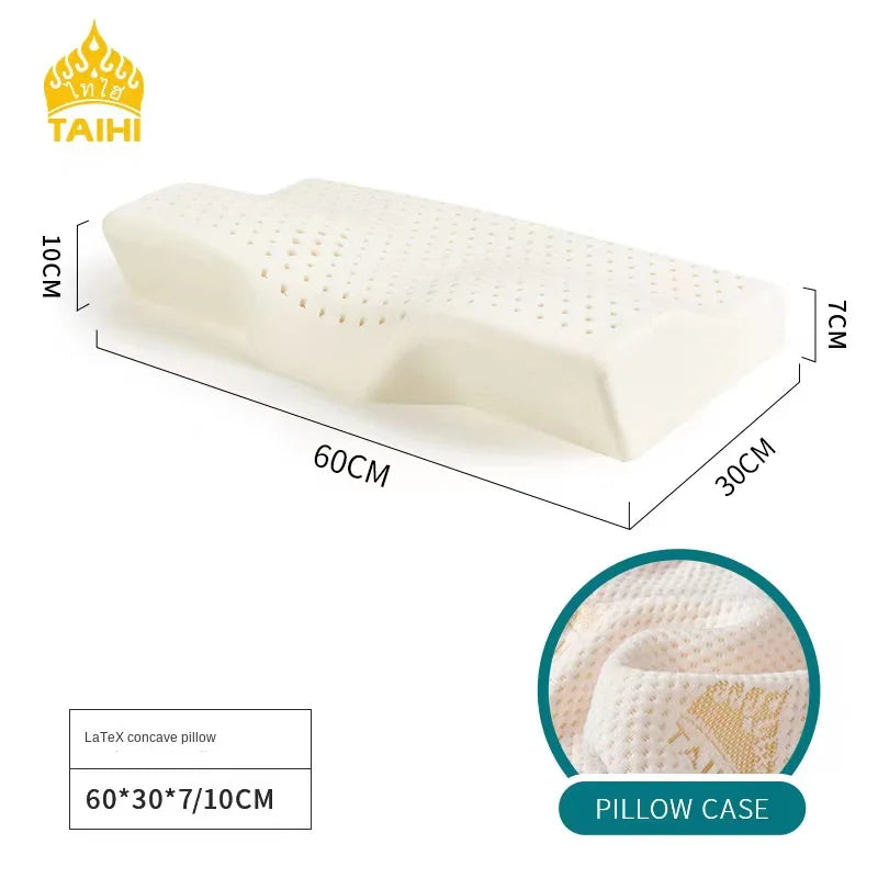 TAIHI 93% Natural latex Pillow For Neck Pain Thailand Massage Cervical Orthopedic Pillows For Sleeping Effectively Prevent Mites ShopOnlyDeal