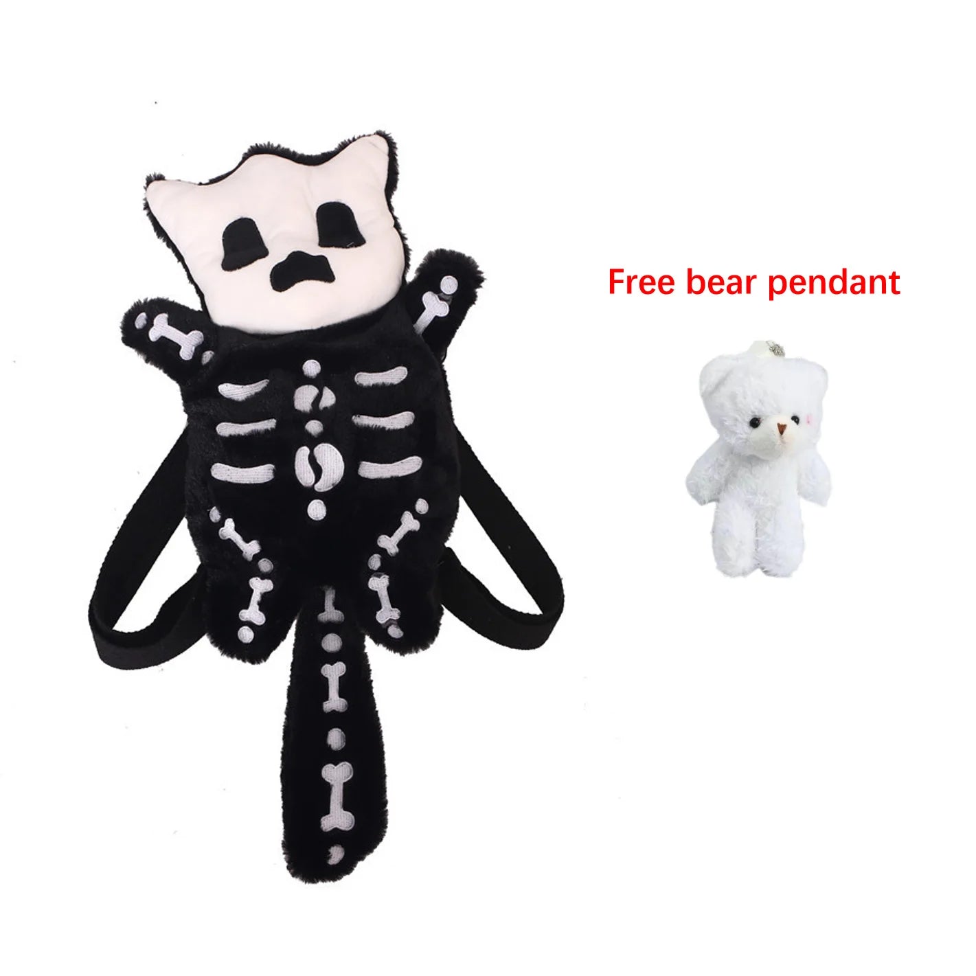 Y2k Skull Plush Backpack Cute Gothic Skeleton Toy Backpack Goth Doll Cartoon Anime Bag Travel Knapsack Birthday Halloween Gifts ShopOnlyDeal