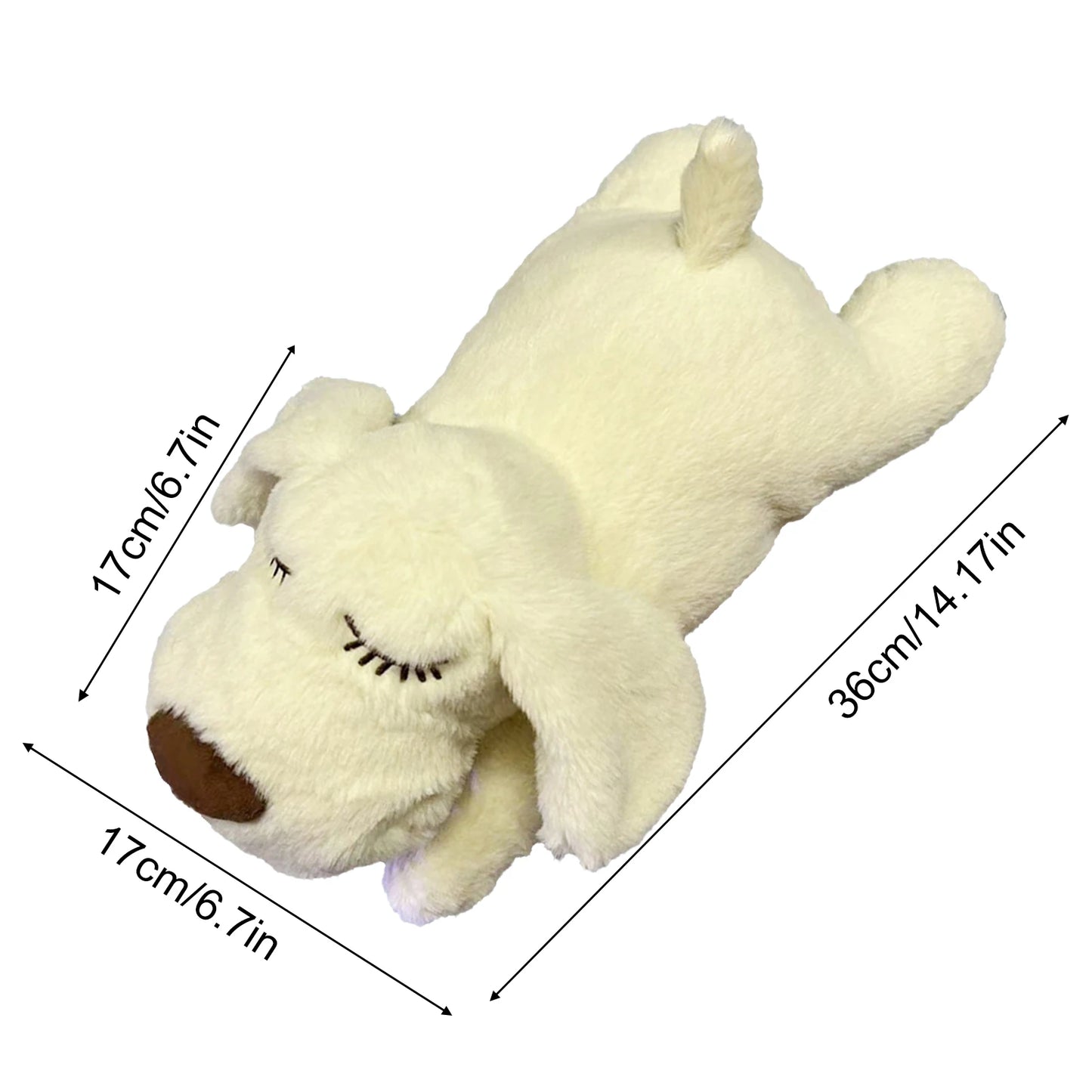 Heartbeat Comfort Plush Dog Toy | Soft Fabric Loneliness Relief Companion | Suitable for New Pets & Puppies | Two Modes Heartbeat Simulation ShopOnlyDeal