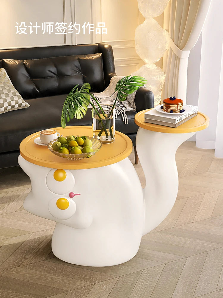 Cartoon Cat Statue Coffee Tables,Luxury,Living Room Sofa Edge Decor Side Table,Removable Table,Side Bed Tables,Wooden Tabletop ShopOnlyDeal