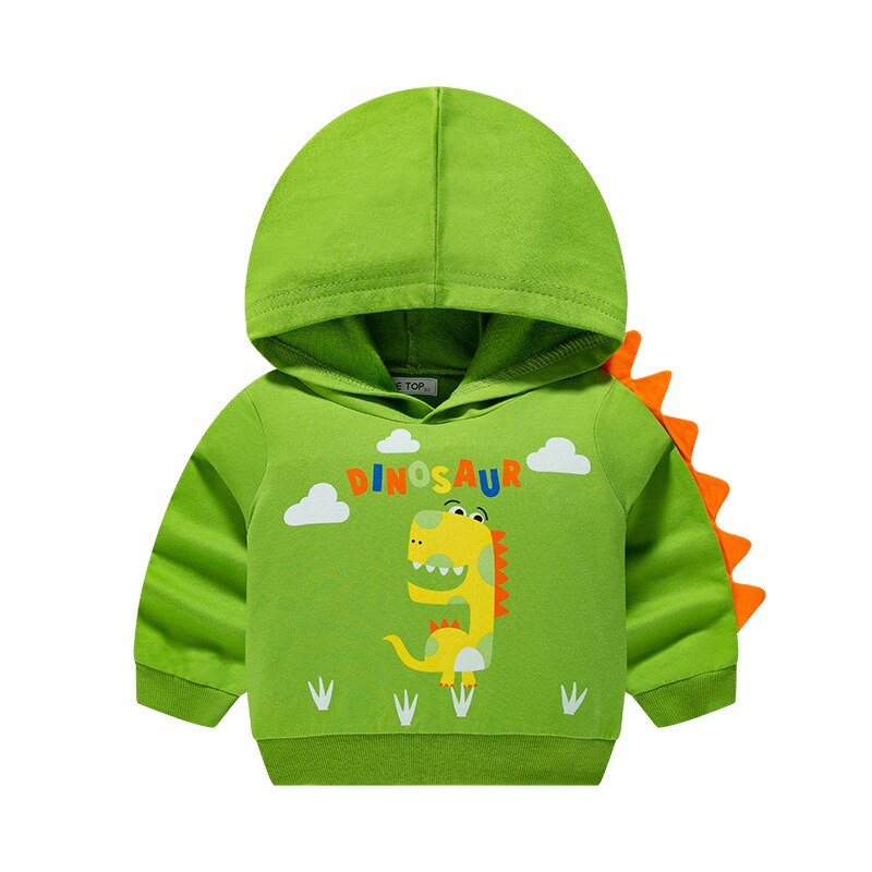 Boys' Hoodie Baby Spring and Autumn Cartoon Dinosaur Cotton Top Kids Knitted Pullover Trendy 18M-7Y Children's Sweatshirt ShopOnlyDeal