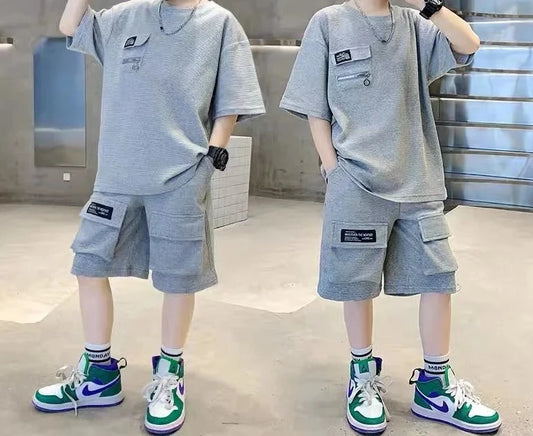 Boys Sports Sets | Casual 2-Piece T-Shirts + Shorts | Fashionable Outfits for Kids & Teenagers ShopOnlyDeal